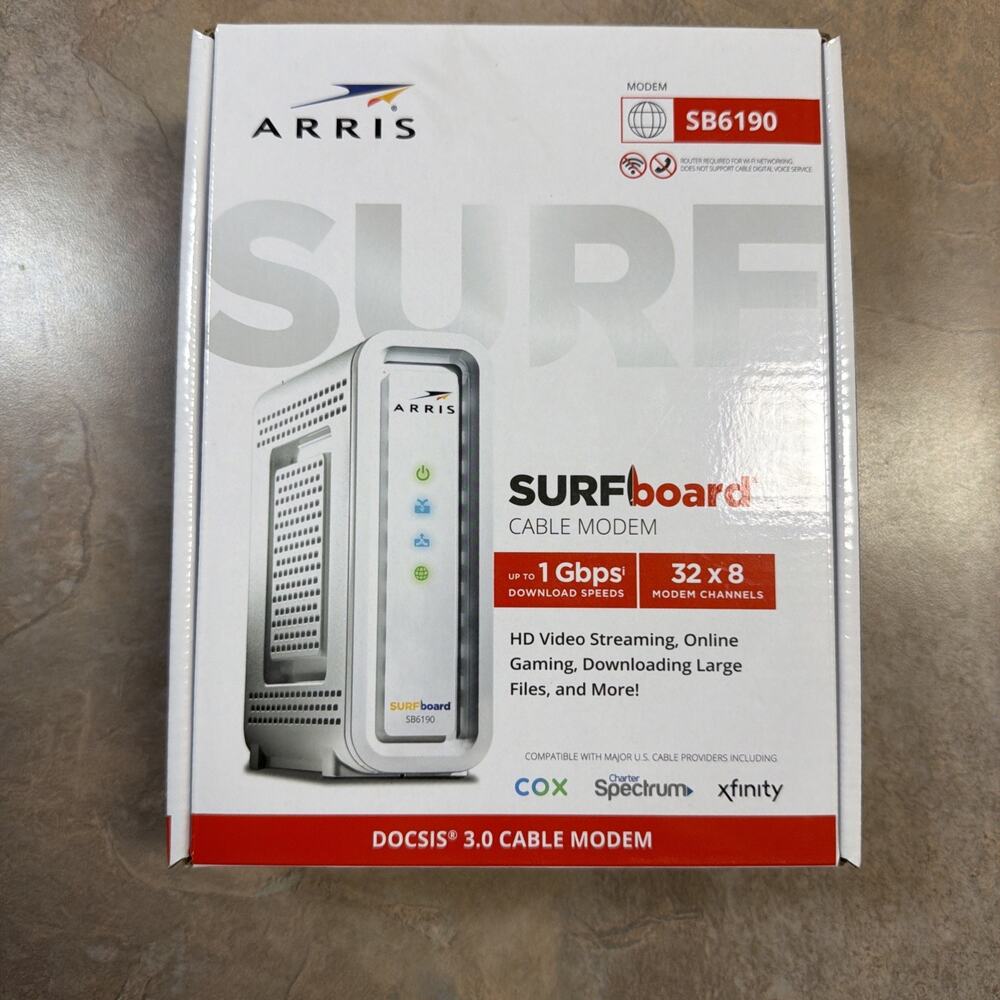 ARRIS SURFboard DOCSIS 3.0 Cable Modem - SB6190 Open Box